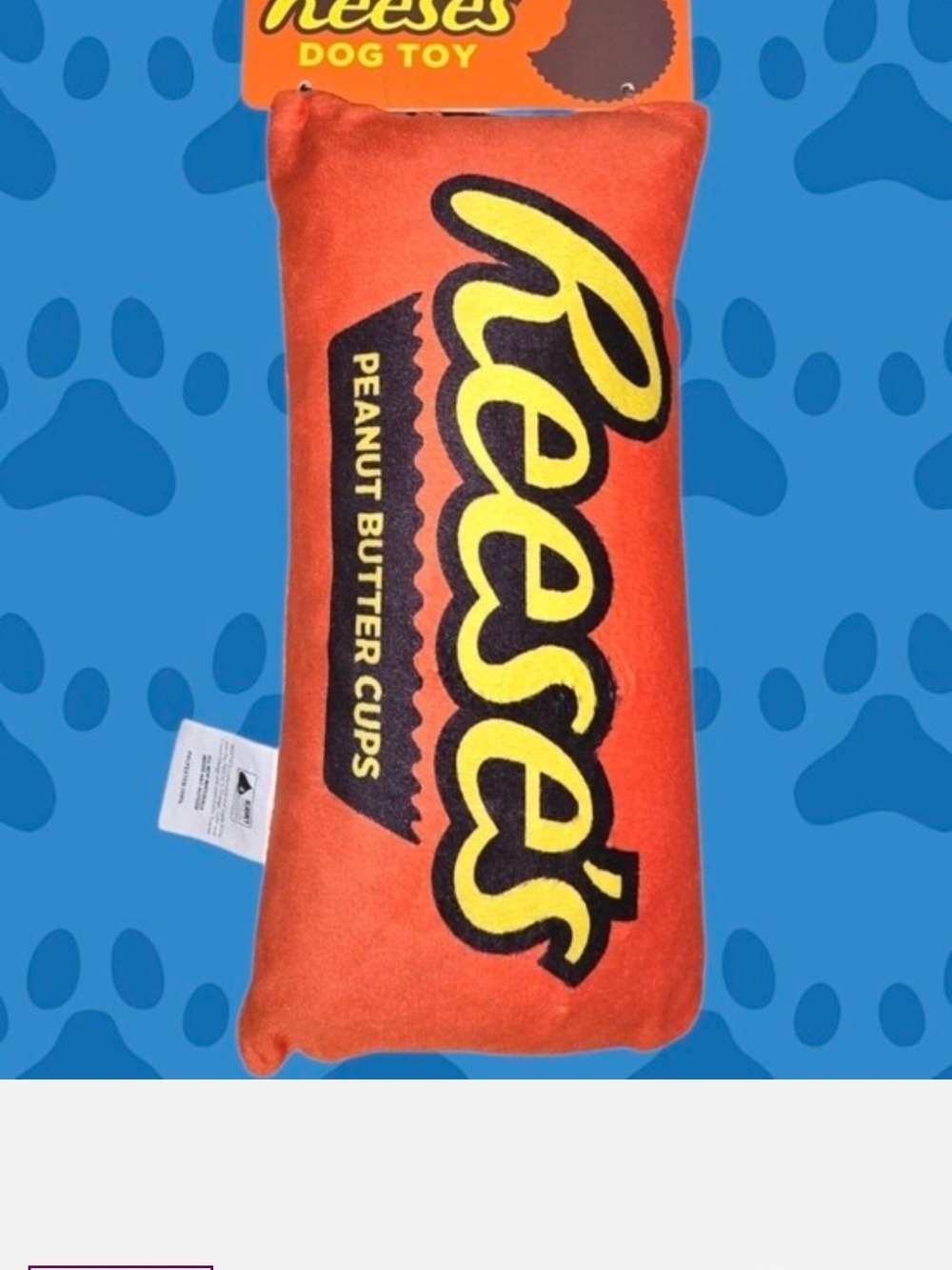 Orange Plush Dog Toy - Peanut Butter Cups Design